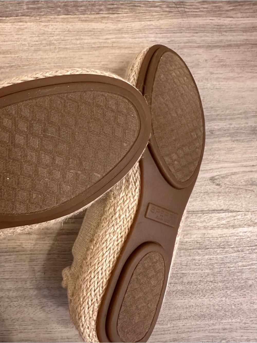 Sperry Gold Shimmer Espadrille Flats Women’s Slip On Jute Trim Casual